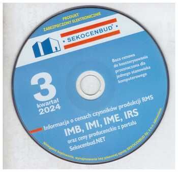 CD Sekocenbud RMS 3 kwartał 2024  Informacja o cenach czynników produkcji: IMB, IMI, IME, IRS.