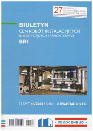 Sekocenbud BRI Biuletyn cen robót instalacyjnych 3 kwartał 2024