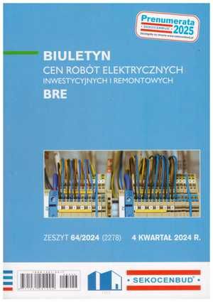 Sekocenbud BRE Biuletyn cen robót elektrycznych 4 kwartał 2024