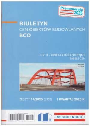 Sekocenbud BCO część 2 obiekty inżynieryjne  - 1 kwartał 2025; zeszyt 14/2025