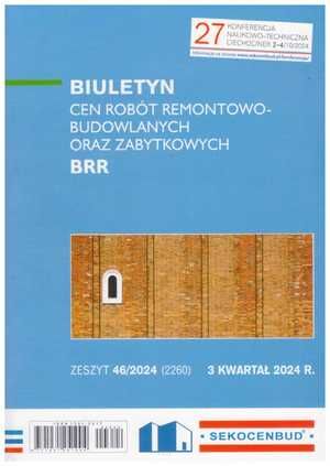 Sekocenbud BRR Biuletyn cen robót remontowo-budowlanych oraz zabytkowych 3 kwartał 2024