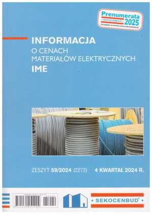 Sekocenbud IME Informacja o cenach materiałów elektrycznych 4 kwartał 2024