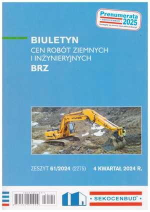 Sekocenbud BRZ Biuletyn cen robót ziemnych i inżynieryjnych 4 kwartał 2024