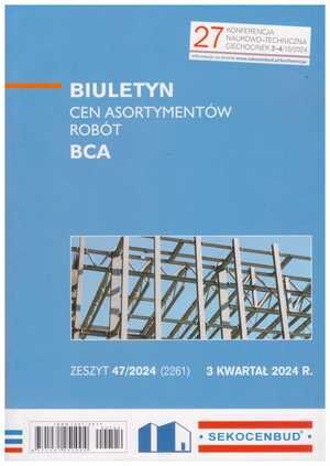 Sekocenbud BCA Biuletyn cen asortymentów robót 3 kwartał 2024; zeszyt 47/2024