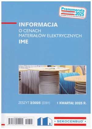 Sekocenbud IME Informacja o cenach materiałów elektrycznych 1 kwartał 2025