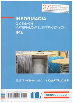 Sekocenbud IME Informacja o cenach materiałów elektrycznych 3 kwartał 2024