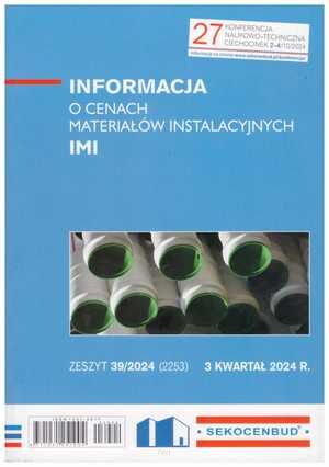 Sekocenbud IMI Informacja o cenach materiałów instalacyjnych 3 kwartał 2024